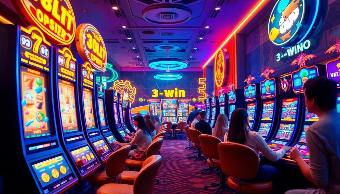 Exciting online gaming scene showcasing 3win com's vibrant casino atmosphere with players enjoying various games.