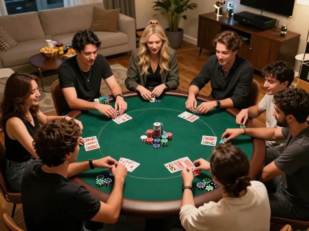 Experience thrilling gameplay at hi88 nổ hũ during an exciting home poker night.