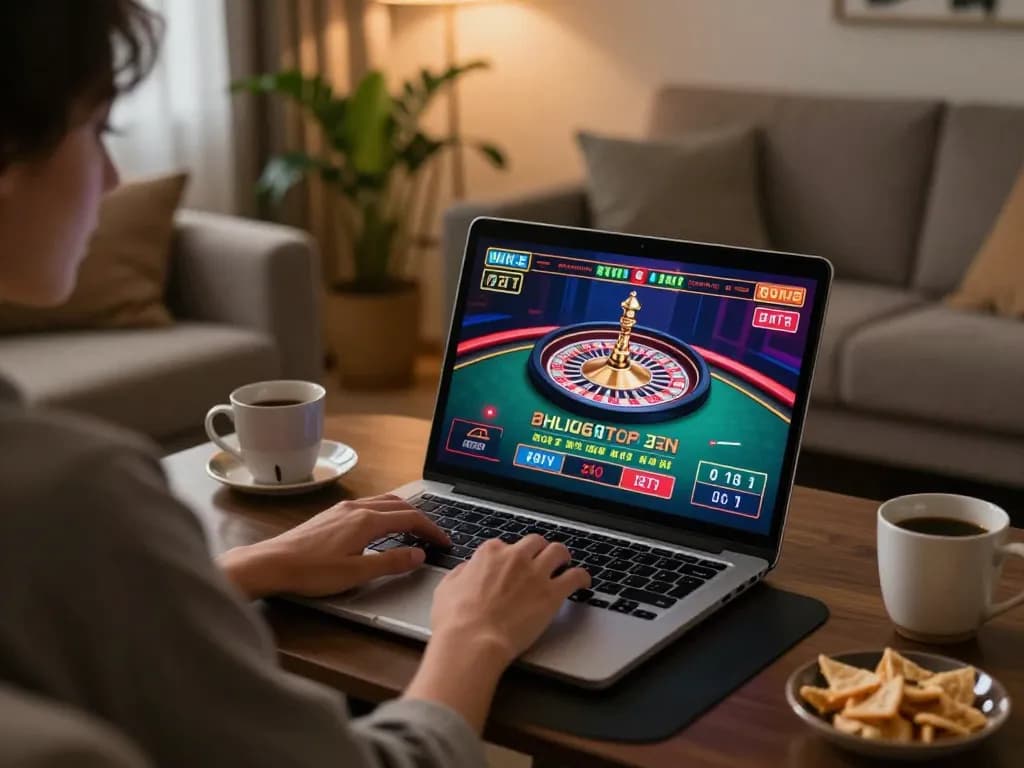 S8 online gaming experience showcasing live dealer roulette with a warm home atmosphere