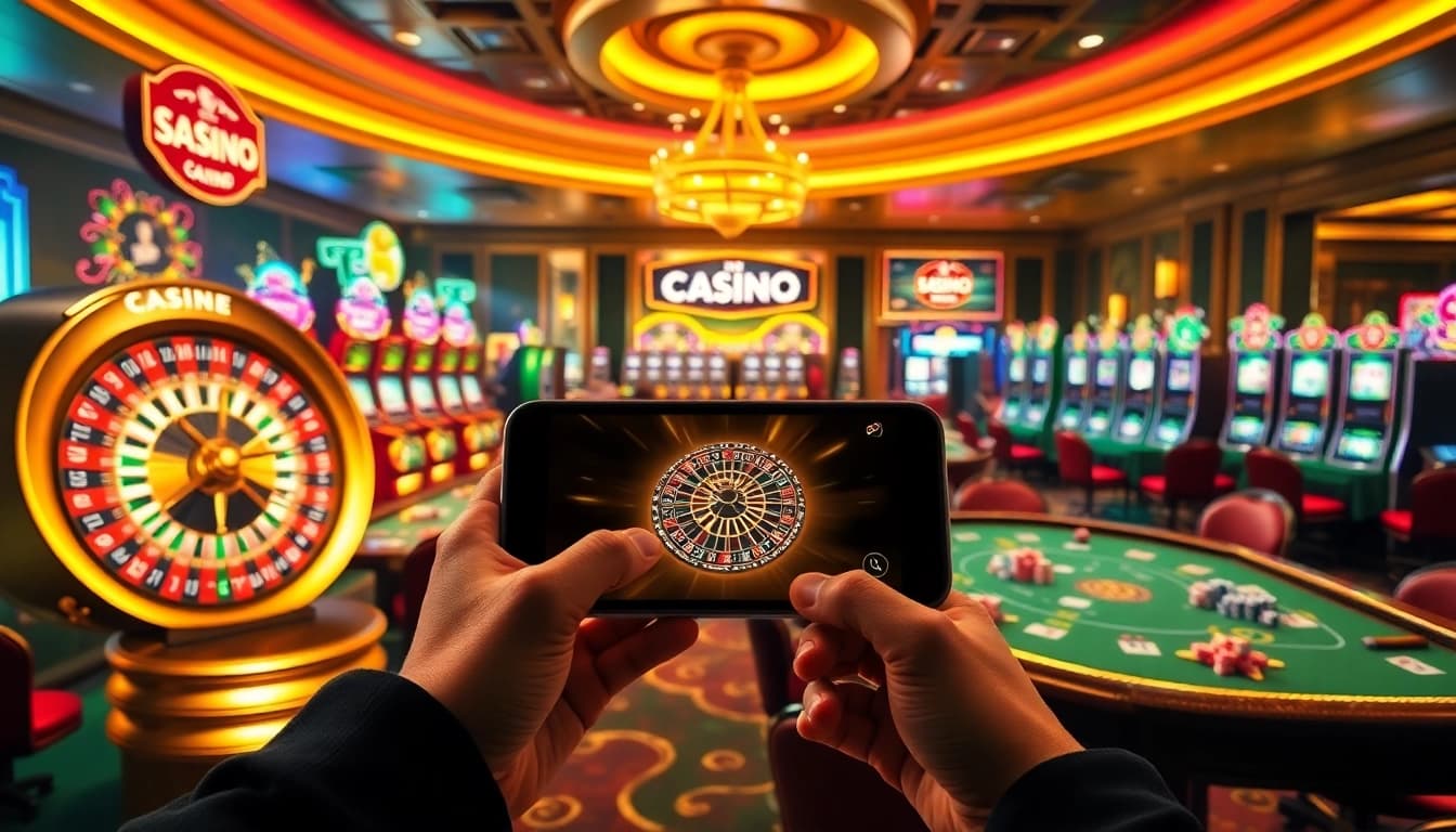 Experience the thrill of berlian888 with vibrant slot machines and an exciting roulette wheel.