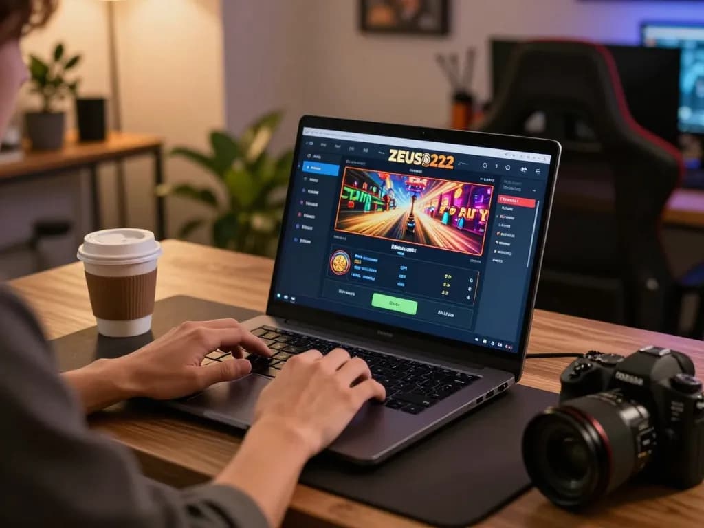 Players enjoying ZEUS222 online slots with a modern interface and cozy home setup.