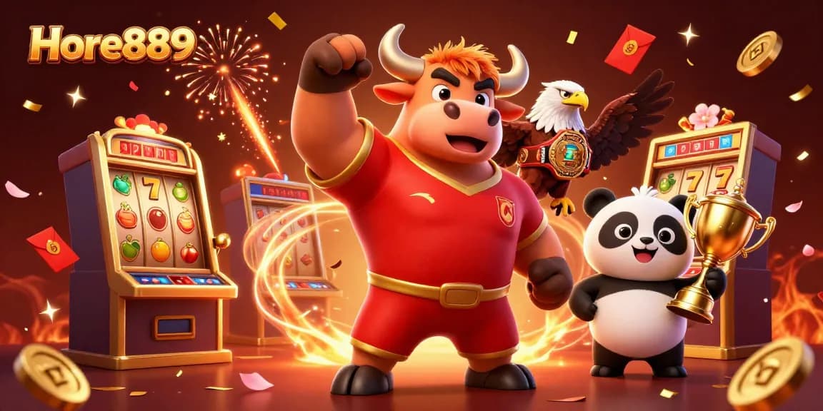 Celebrate big wins at Hore889 with exciting 3D casino characters and vibrant game elements.