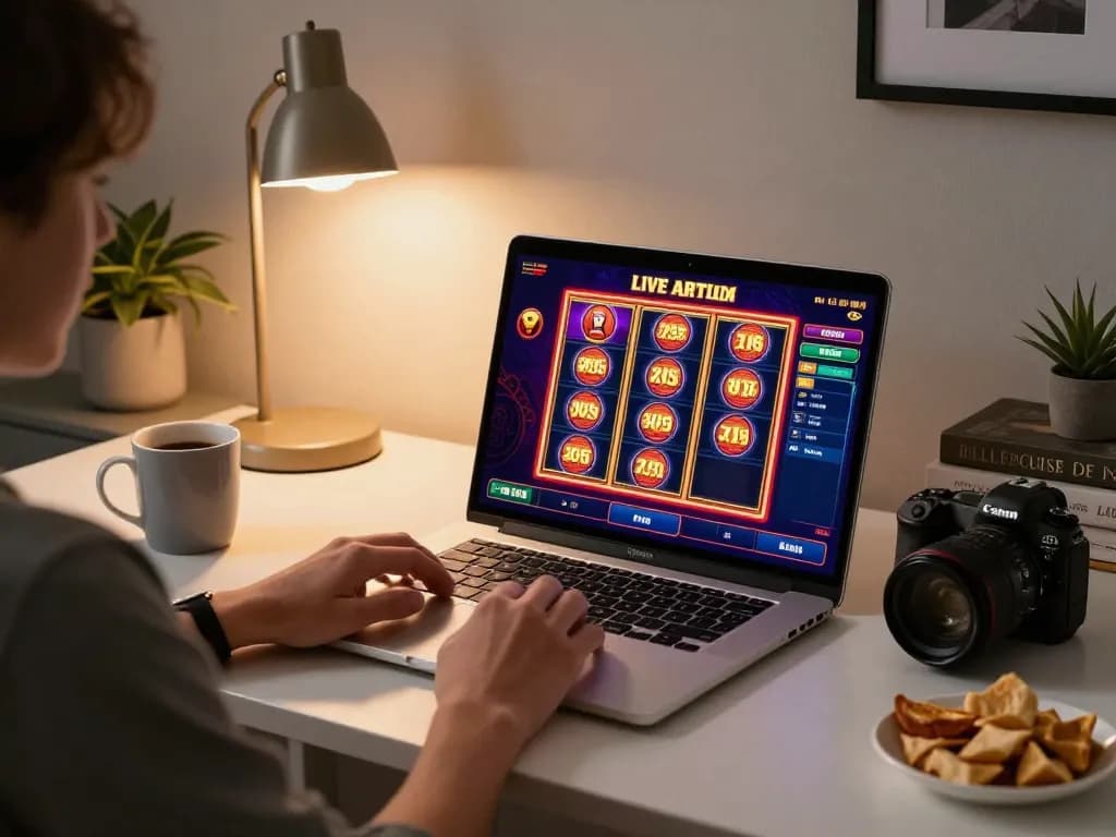 Engaging gaming session on boosterjp platform with vibrant slots and poker interface.