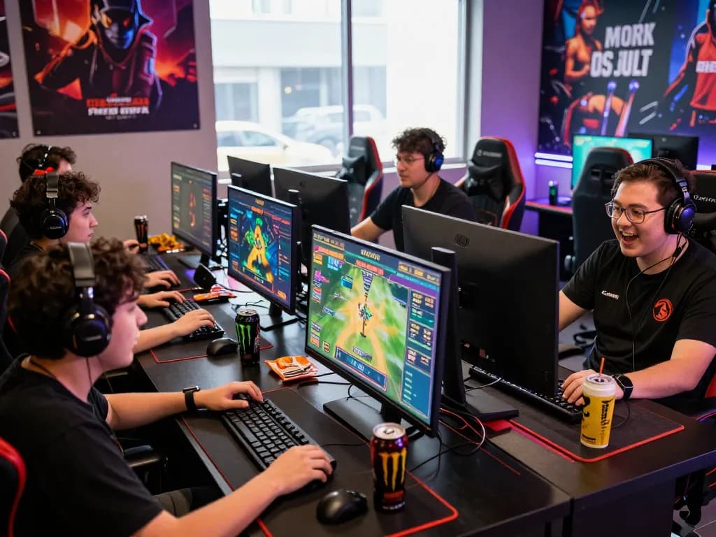 Engaged players enjoying online betting and games at mantra88.net, vibrant gaming atmosphere.