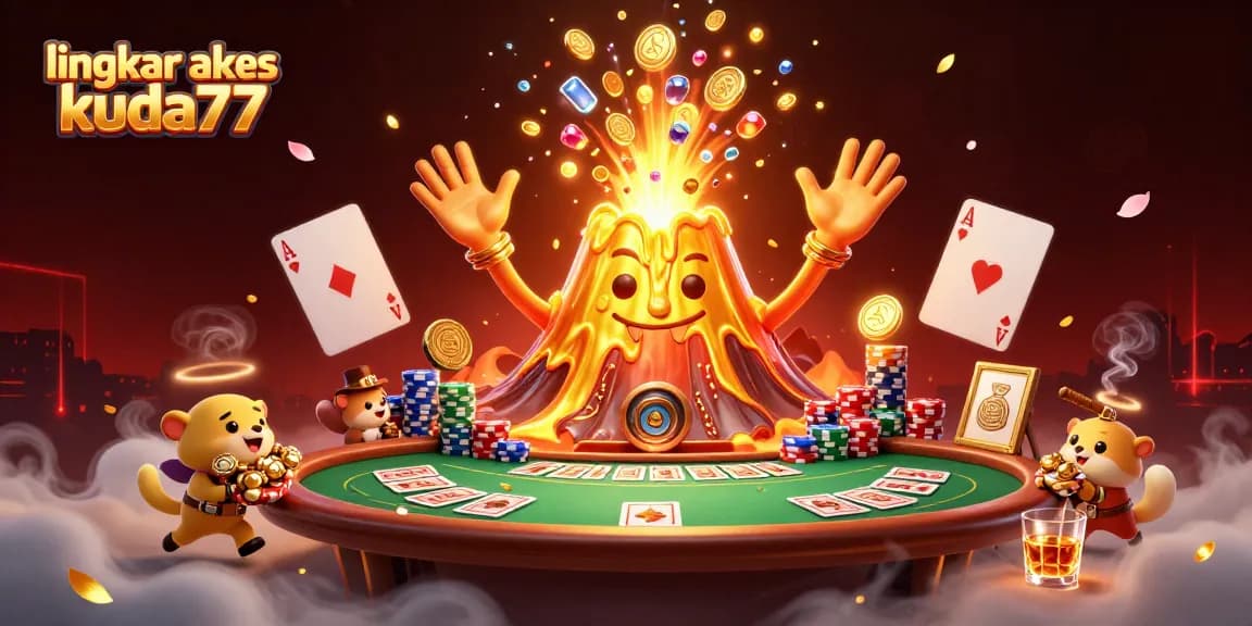 Izinkan akses ke pengalaman bermain slot dengan lingkar akses kuda77 dan temukan harta karun berbungkus lava emas.