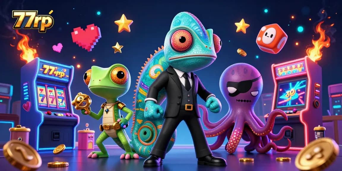 Engage with thrilling games at 77rp featuring colorful casino elements and vibrant characters.
