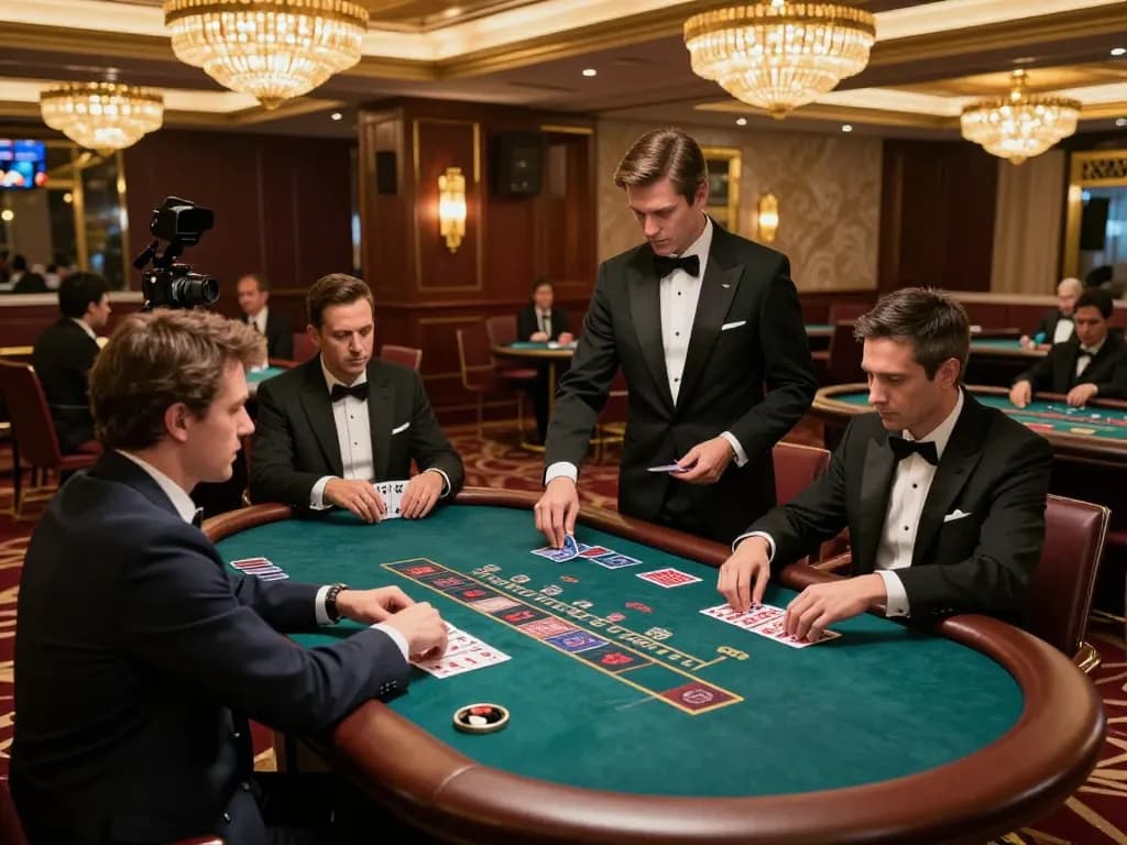 Players strategizing at SC88 blackjack table in upscale casino