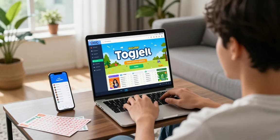 Pengalaman bermain dewitogel yang modern dan praktis dengan tampilan antarmuka digital di ruang tamu yang nyaman.
