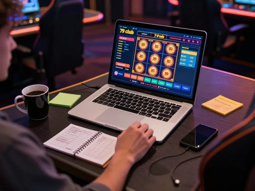 Engaging with 79 club's online platform showcasing thrilling casino games.