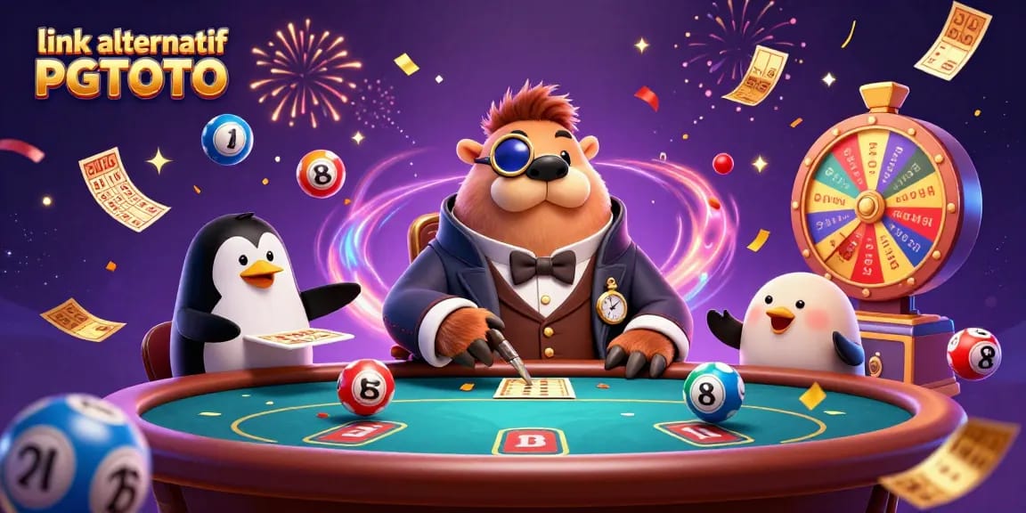 Engage with link alternatif PGTOTO at an underwater poker game featuring a jolly walrus, penguin dealer, and pufferfish.