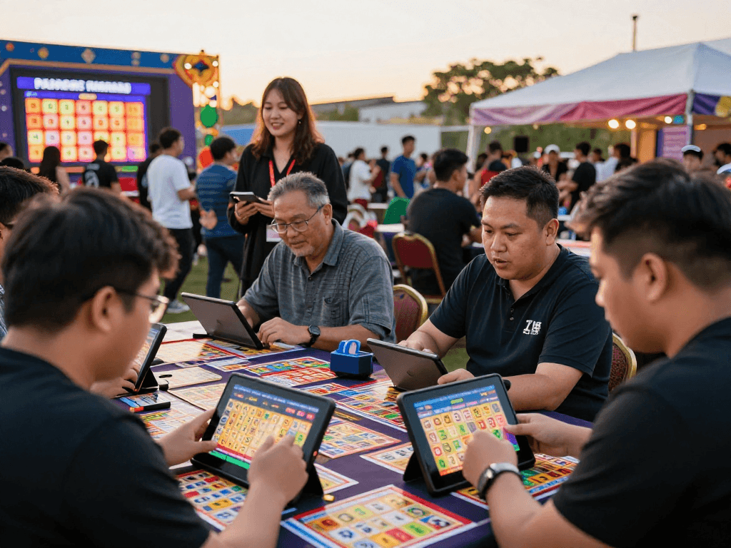 Pemain rajatogel menikmati pengalaman bingo luar ruangan dengan antusias.