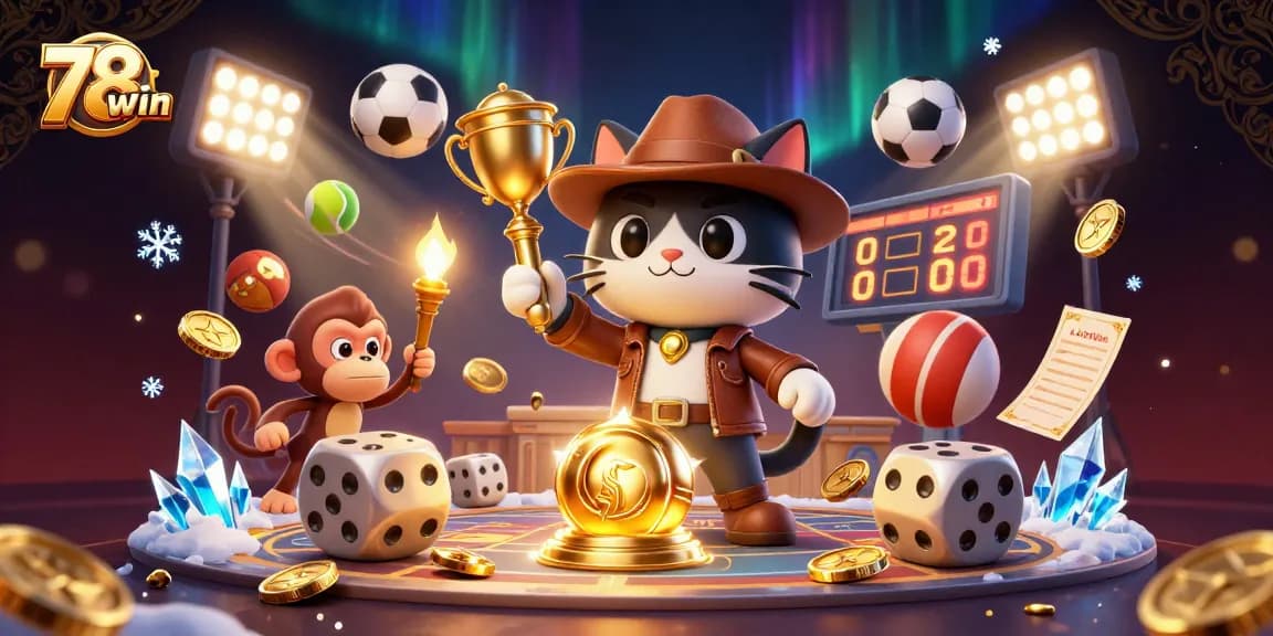 Engage in thrilling gaming adventures at 78win with dynamic sports elements and golden casino treasures.