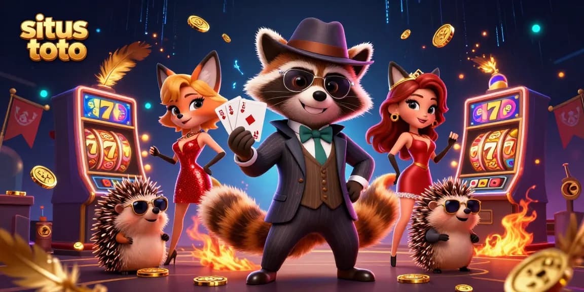 Slot gacor meriah dari situs toto dengan karakter lucu dan simbol keberuntungan.