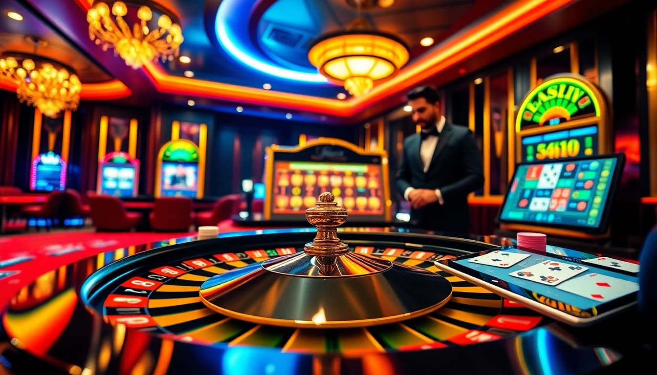 Rasakan kegembiraan Emastoto dengan estetika kasino yang hidup, termasuk meja roulette dan mesin slot yang menghasilkan kemenangan.