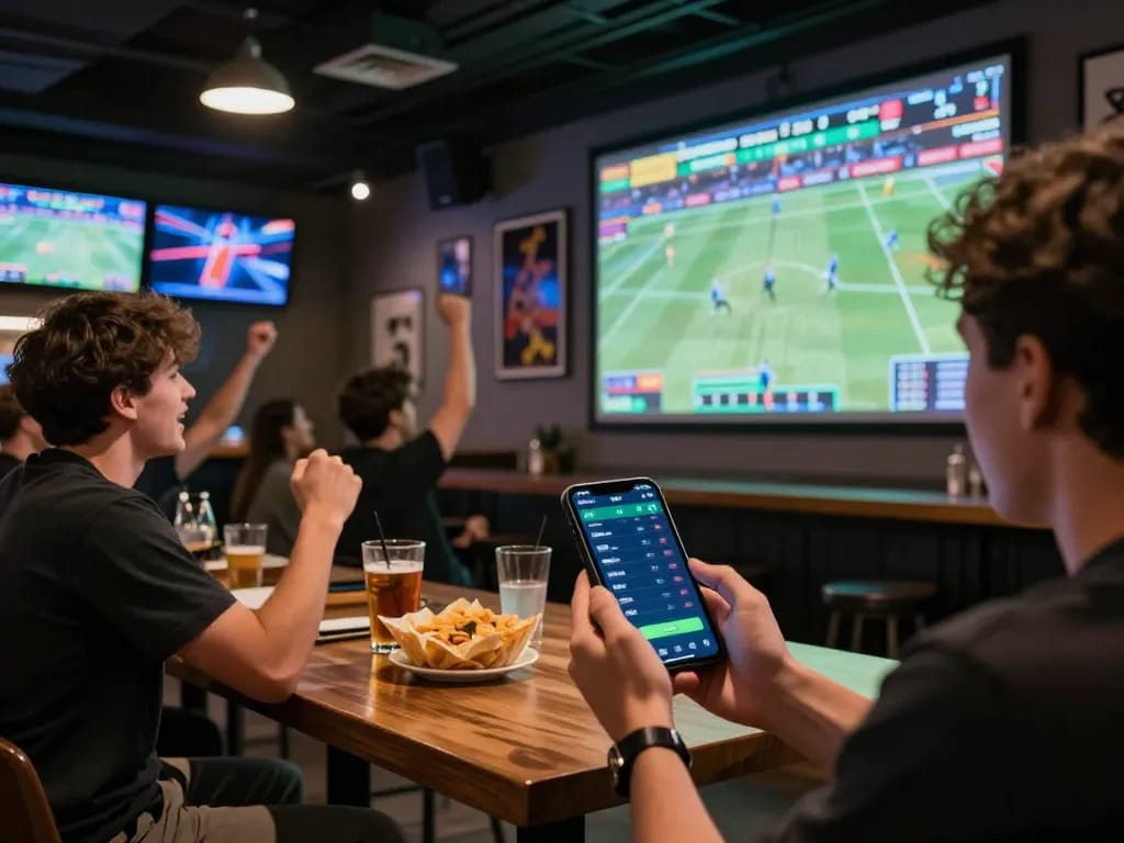 Experience F168 thể thao live betting excitement in a vibrant sports bar atmosphere.