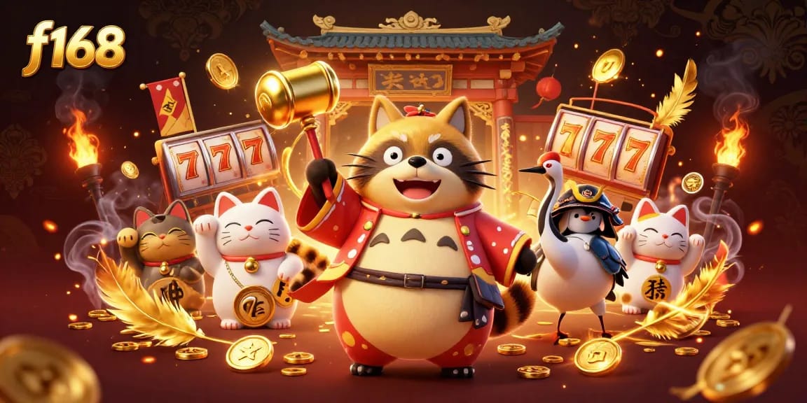 Experience thrilling gaming action at f168 with vibrant characters and dynamic casino elements.