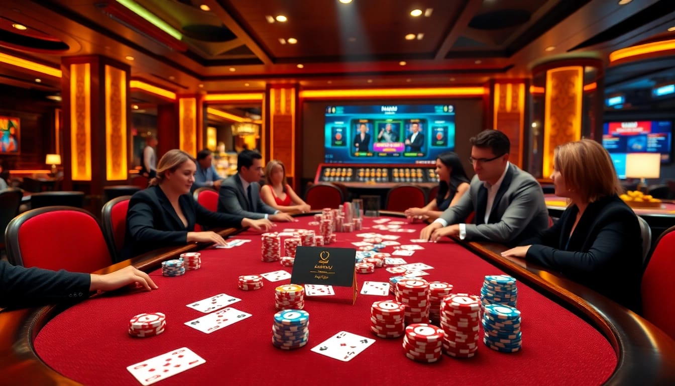Experience the excitement of winning at Dominoqiu with professional poker gameplay and vibrant casino visuals.