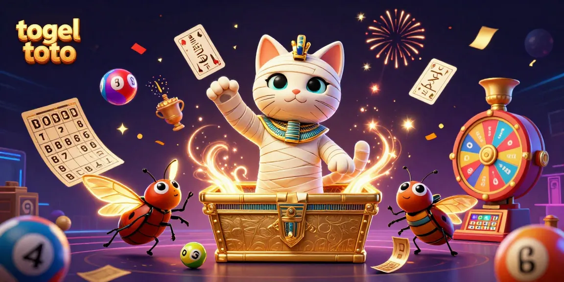 Togel toto: Menangkan lotere dengan energi penuh dalam ilustrasi kasino bertema Mesir.