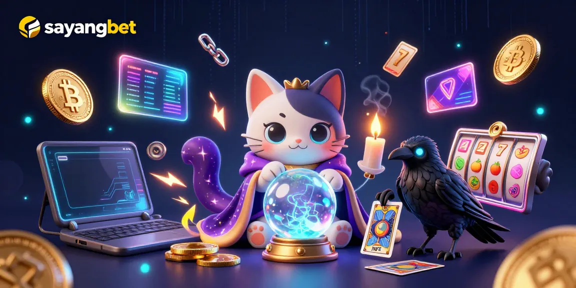 Engage in thrilling gameplay with sayangbet, featuring interactive slot reels and a mystical scene.