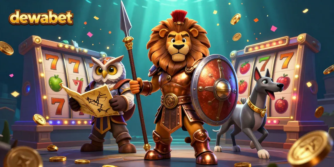 Dewabet menghadirkan pengalaman bermain slot yang mendebarkan pada ilustrasi kasino digital ini.