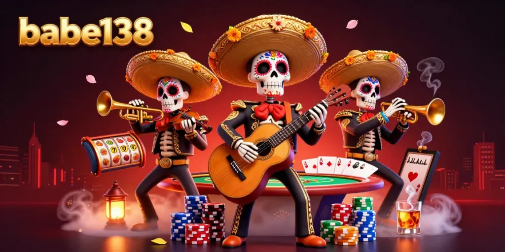 Permainan slot gacor di babe138 dengan skeleton mariachi dan suasana yang meriah.