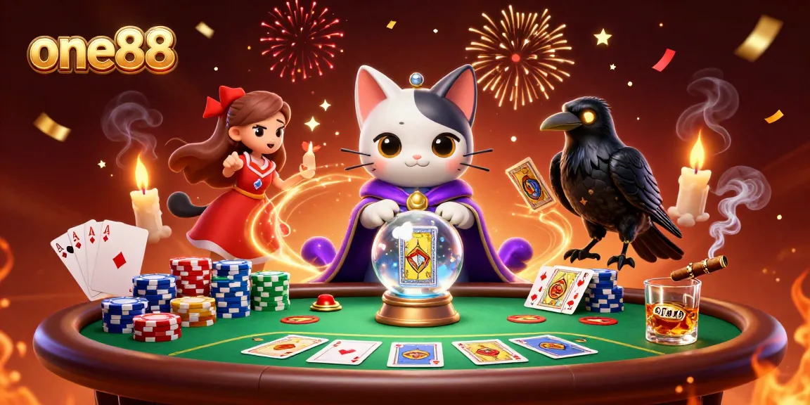Experience thrilling action at one88 as a mystic cat, raven, and poker elements come alive.