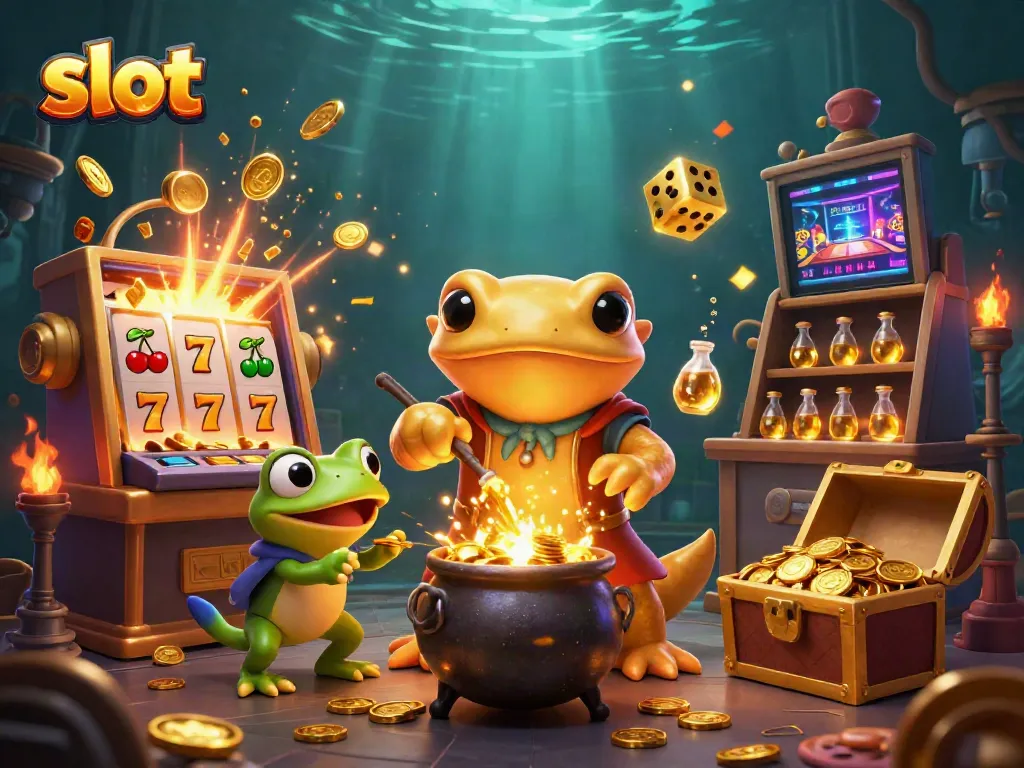 Menangkan jackpot slot dengan ilustrasi 3D fantastis yang menampilkan alkemis dan makhluk magis.