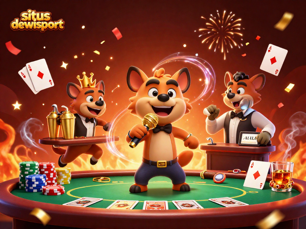 Engage with the dynamic comedy casino experience at situs dewisport, featuring hyenas as lively characters.