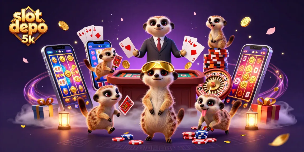 Engage in thrilling gameplay at slot depo 5k with interactive meerkat characters and captivating casino elements.