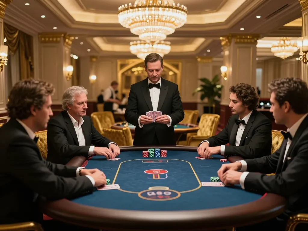 Experience high-stakes poker strategies at LGOLUX's luxurious gaming table