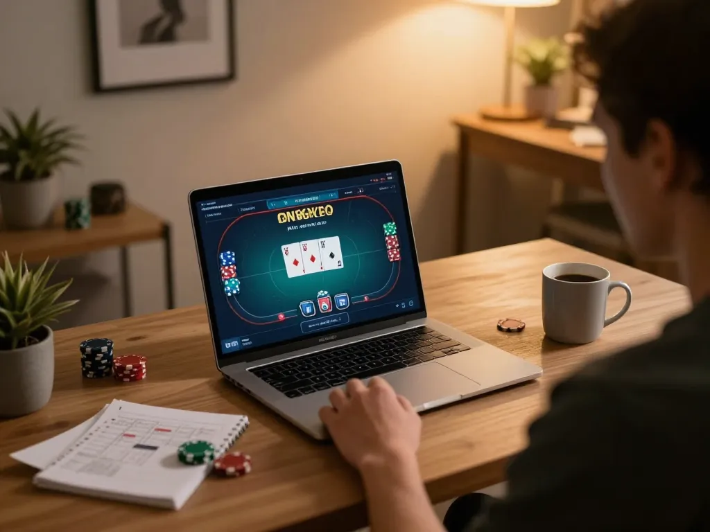 Player strategizing in a poker game on NK88, showcasing engaging online gambling experience