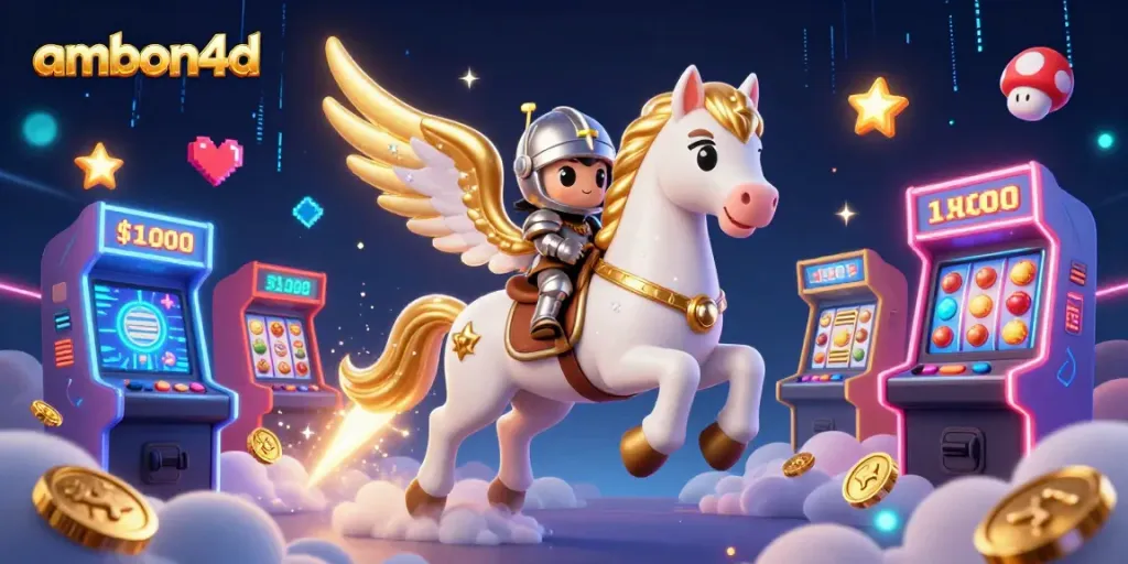 Engage with ambon4d's thrilling casino experience featuring a celestial horse and arcade elements for unforgettable fun.