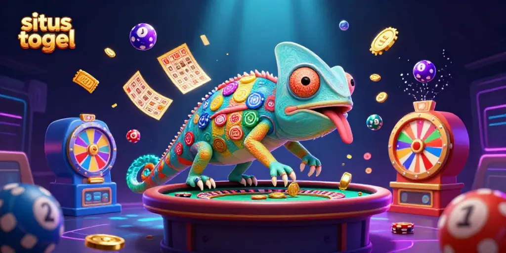 Menangkan situs togel dengan ilustrasi kasino digital yang penuh warna dan efek menarik.