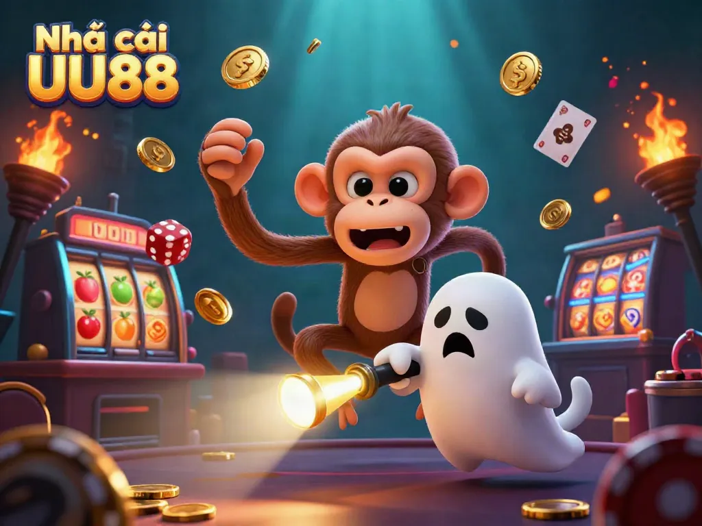 Experience the thrill of Nhà cái UU88 with vibrant scenes of golden casino chaos.