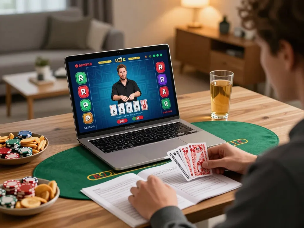 Engaging live dealer blackjack gameplay on UG88 platform in a cozy home setting
