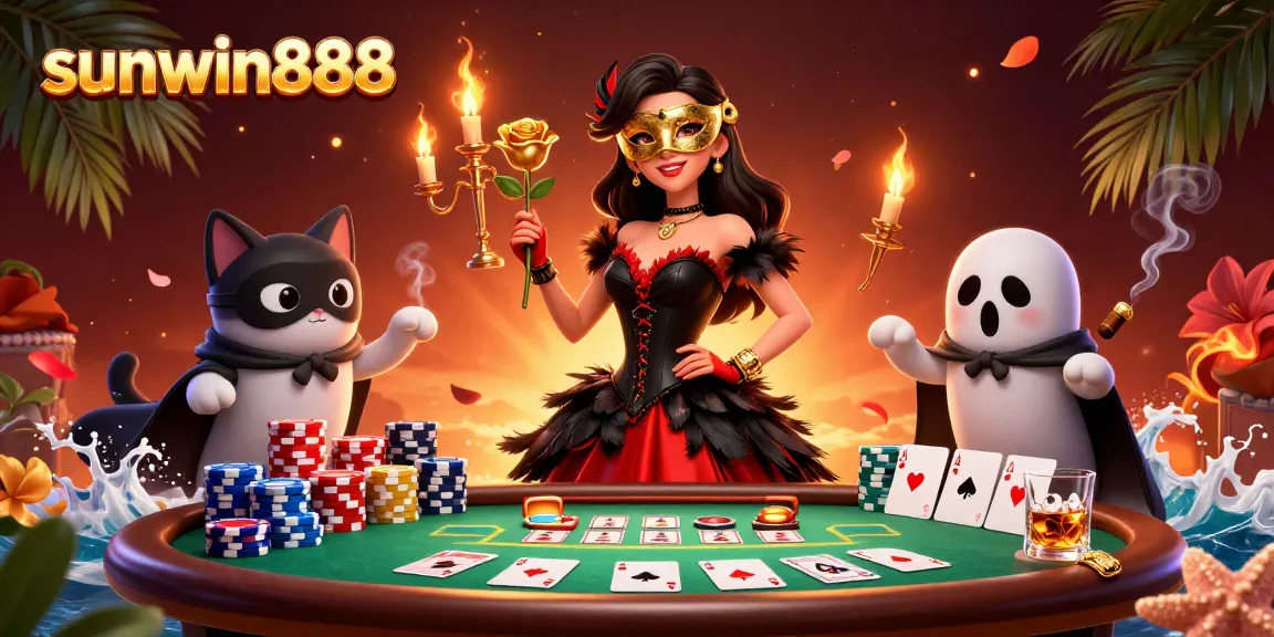 Experience the allure of sunwin888 with vibrant casino elements and captivating characters.