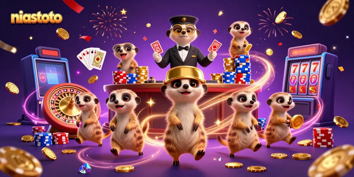 Aktivitas meriah di NIASTOTO saat meerkat mengelola permainan dalam kasino dengan chip berkilau.