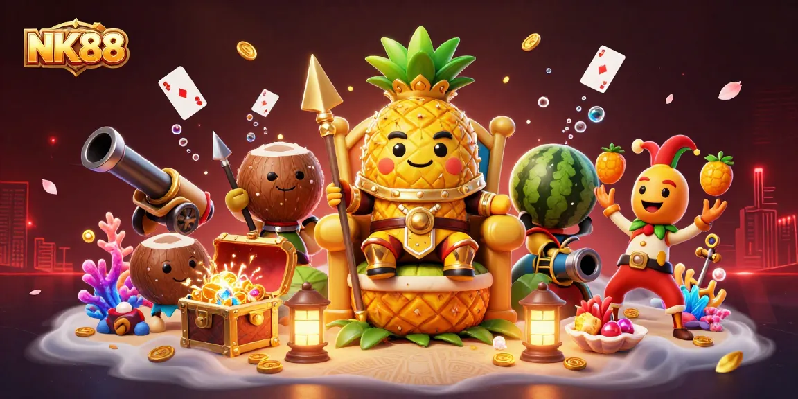 Experience the thrill of gaming at NK88 with colorful treasures and captivating characters.