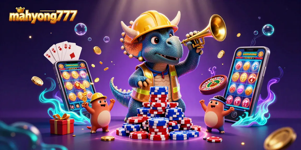 Experience the excitement of mahyong777 with vibrant casino elements in a rich 3D illustration.