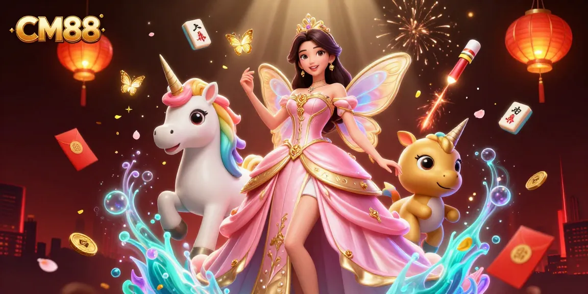Experience excitement at CM88 with a whimsical scene featuring a glamorous princess and magical elements.