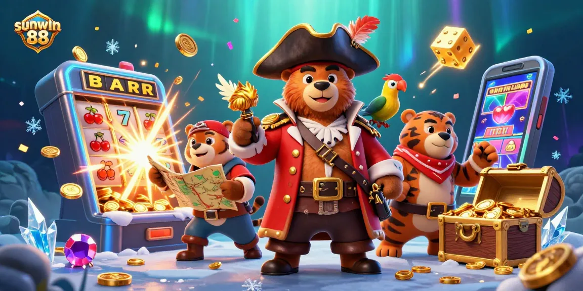 Engage with exhilarating games at sunwin 88 featuring a vibrant slot machine and festive elements.