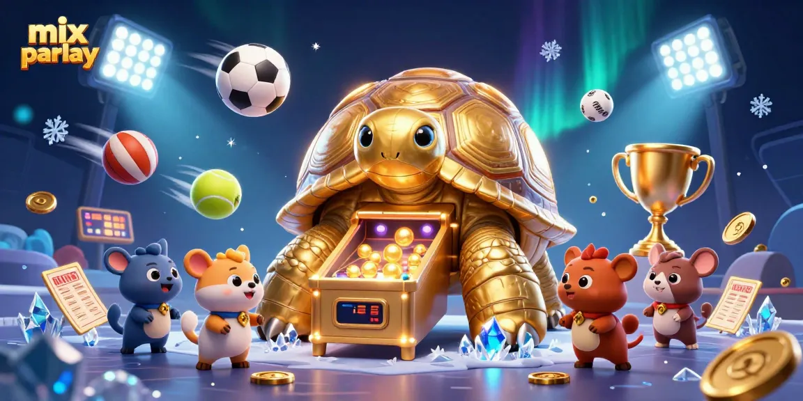 Engage in exciting mix parlay betting with vibrant casino characters and elements in a dynamic 3D illustration.