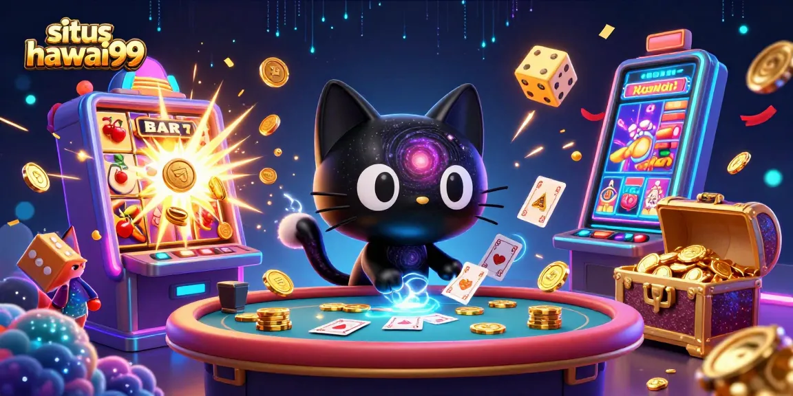 Experience thrilling gameplay with situs hawai99, featuring a cosmic casino scene bursting with colorful elements.