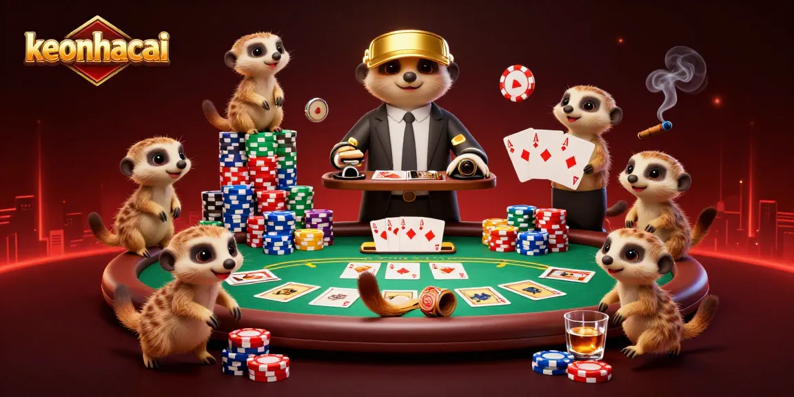 Engage in thrilling gameplay at the keonhacai casino with lively meerkats and poker action!