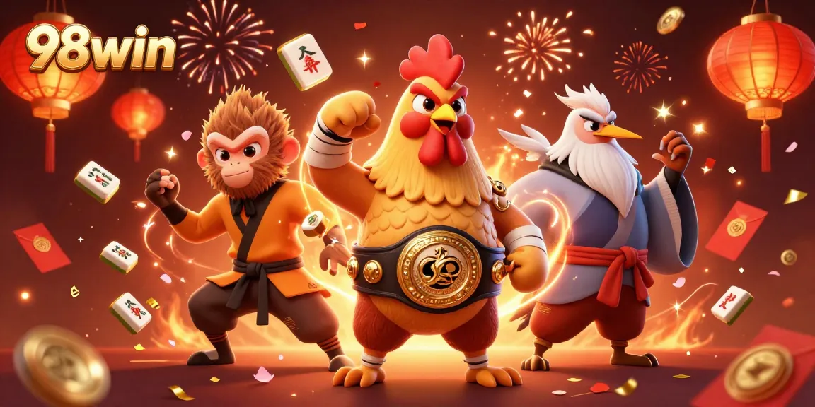 Experience the thrill of winning at 98win with an exciting 3D illustration featuring dynamic gaming elements.