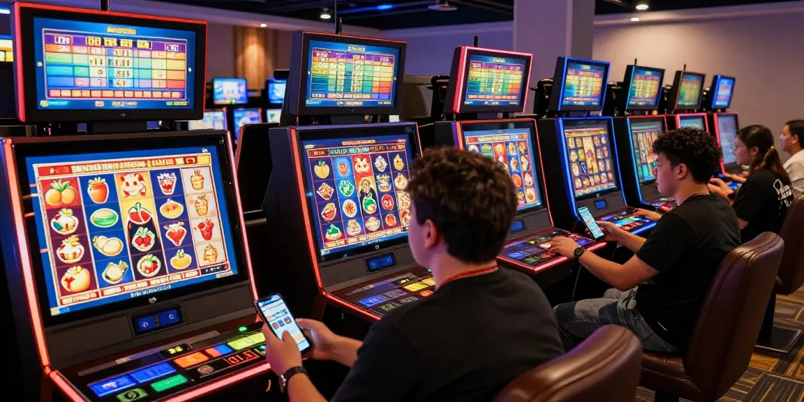 Engaged players exploring link slot options on a vibrant online gaming platform.
