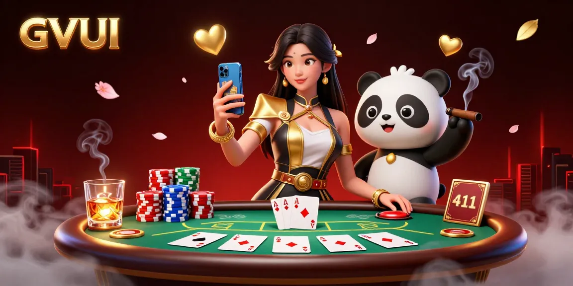 Experience thrilling casino gaming with GVUI in this vibrant 3D illustration, showcasing excitement and luxury.
