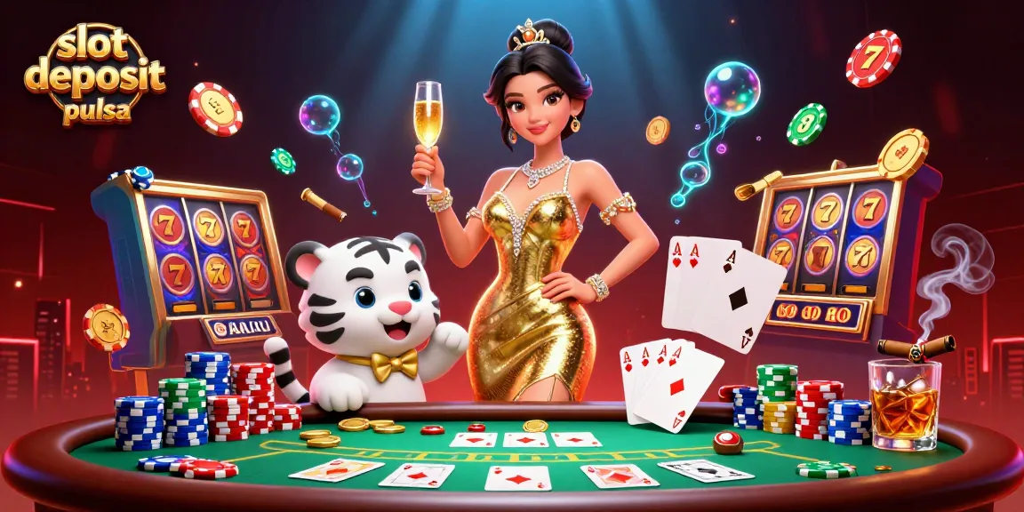 Experience slot deposit pulsa excitement with a glamorous woman and a lucky tiger in a casino