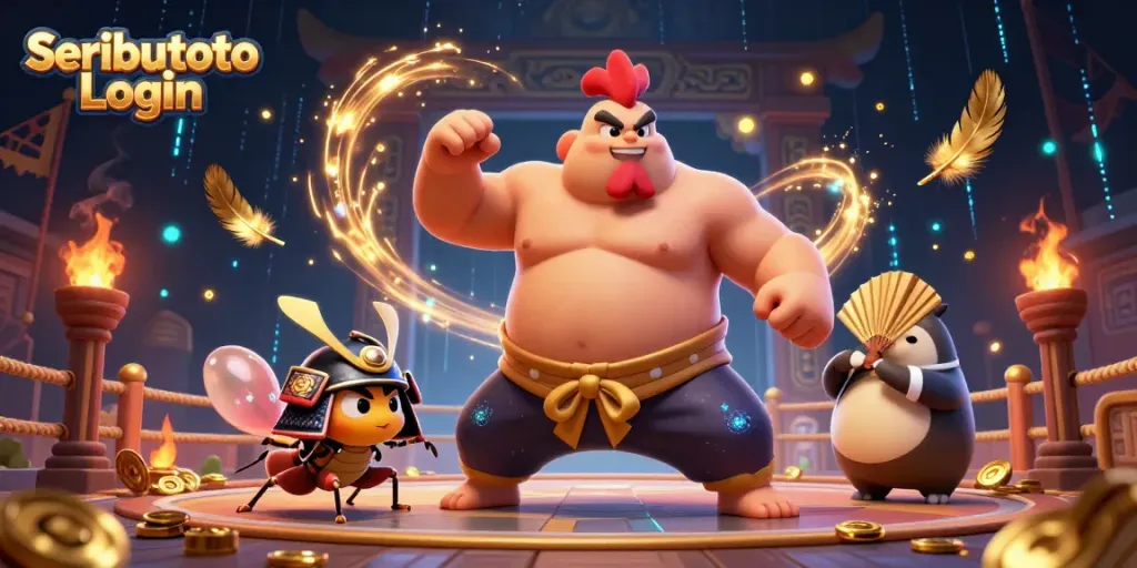 Engage with Seributoto Login through a thrilling 3D clash of characters in a vibrant casino arena.