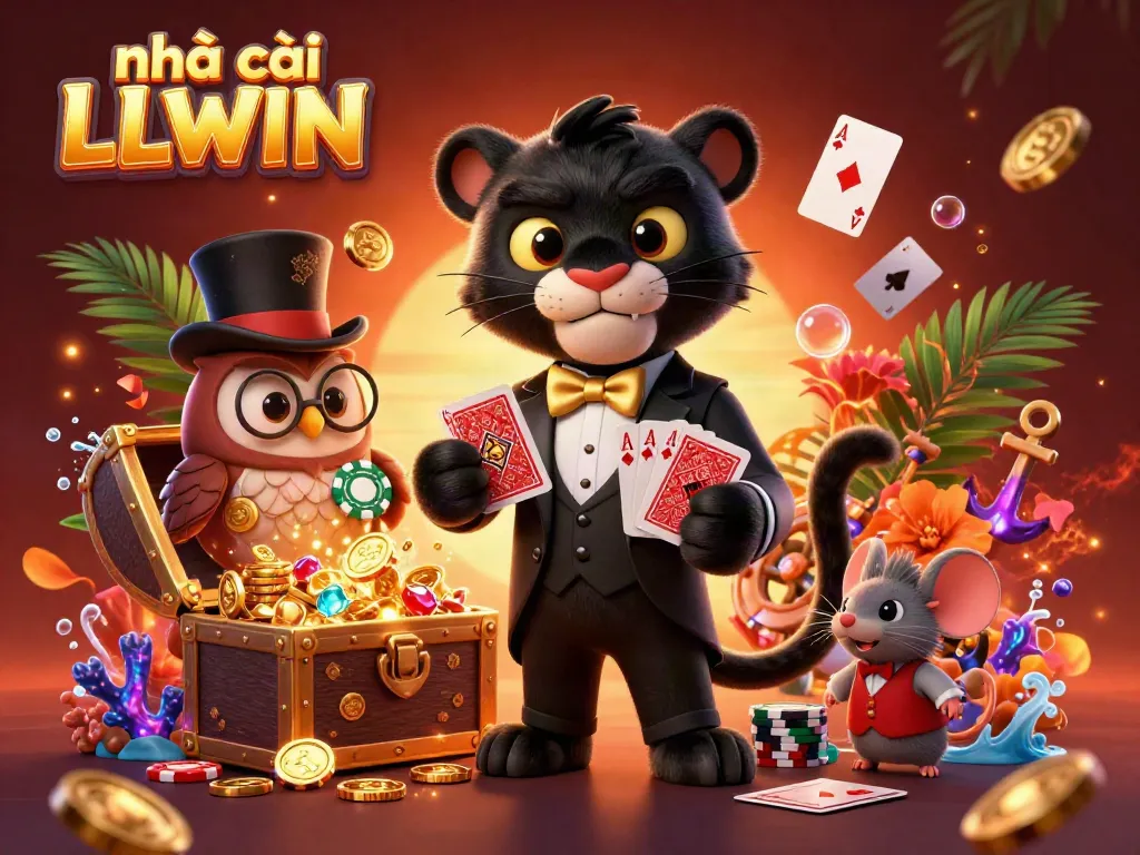 Experience exciting gambling action with Nhà cái LLWIN as stylish characters and vibrant game elements come to life.